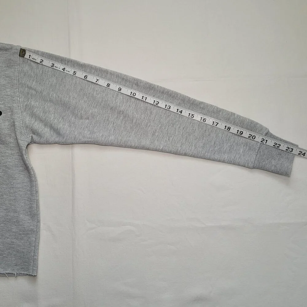 Cropped Sweatshirt Gray Sequin Heart Glasses Lips Sparkle Y2K Athleisure